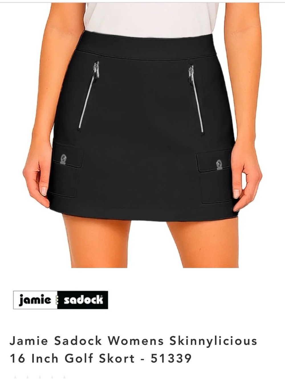 Jamie Sadock Skort Rayon Nylon Spandex Black Skirt  Golf Tennis Size 0